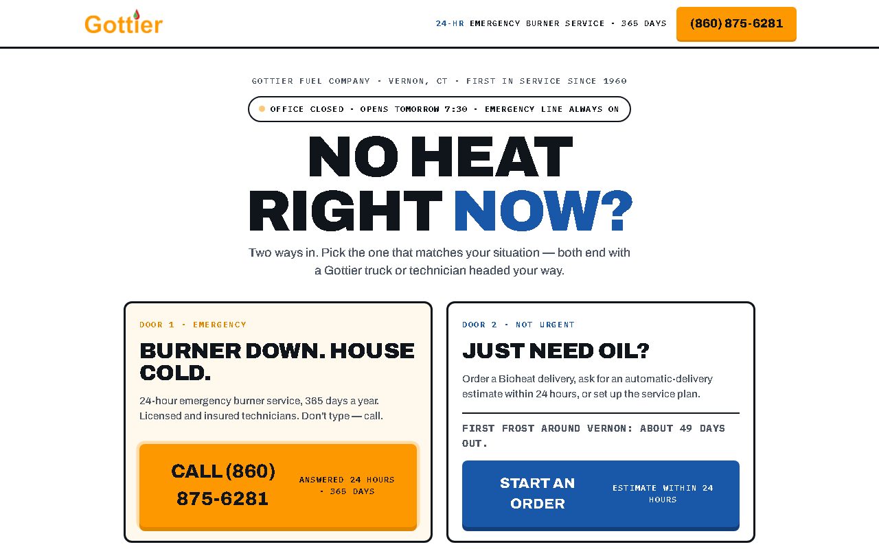 The new Gottier site on desktop