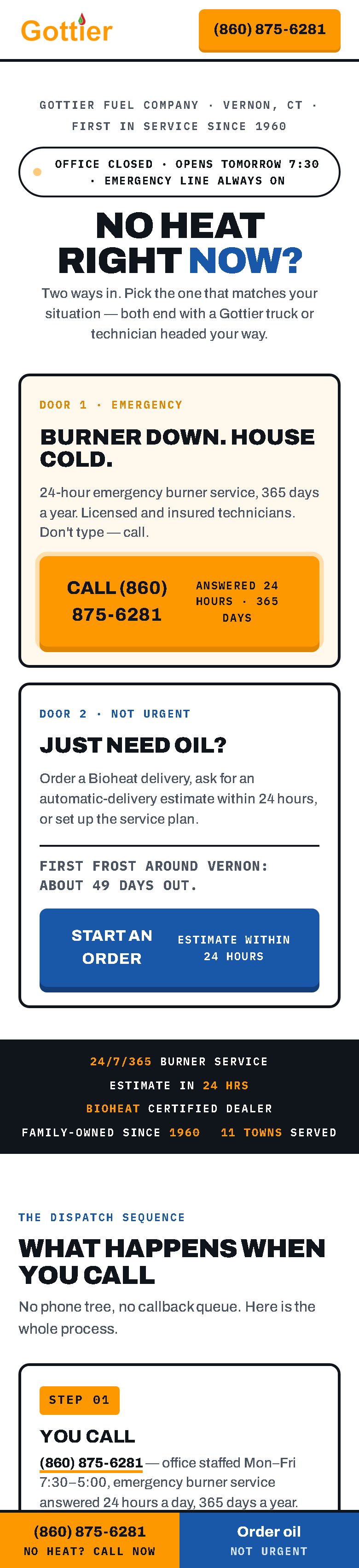 The new Gottier site on a phone